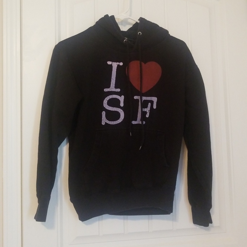 Distressed I Love SF Hoodie/I Heart SF Sweatshirt